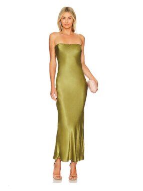 x REVOLVE Angel Strapless Midi Dress Green XS